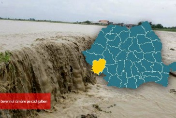 Caraş-Severinul rămâne pe cod galben, dar în judeţe din sud a intrat în vigoare cod portocaliu de inundaţii