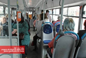 De 1 şi 2 Mai, program de sfârşit de săptămână pentru autobuzele din Reşiţa