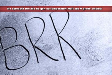 Ne așteaptă trei zile de ger, cu temperaturi mult sub 0 grade celsius!