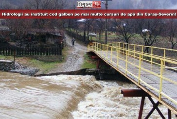 Hidrologii au instituit cod galben pe mai multe cursuri de apă din Caraș-Severin!