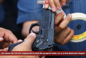 Un tânăr de 18 ani, împușcat în față de propriul tată, cu o armă deținută ilegal!