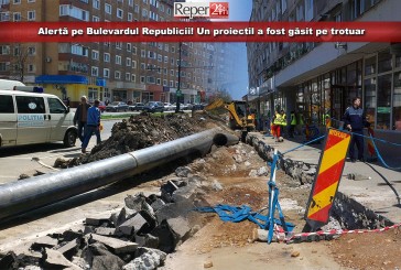 Alertă pe Bulevardul Republicii! Un proiectil a fost găsit pe trotuar, în șantier!