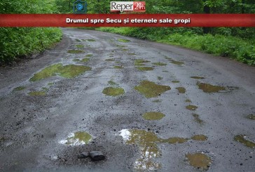 Drumul spre Secu și eternele sale gropi! Vezi cum arată traseul, după repetate promisiuni de reabilitare!