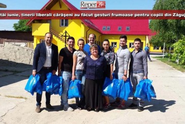 De-ntâi iunie, tinerii liberali cărăşeni au făcut gesturi frumoase pentru copiii din Zăgujeni!