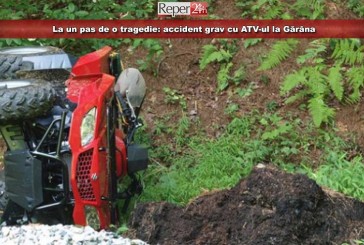 La un pas de o tragedie: accident grav cu ATV-ul la Gărâna
