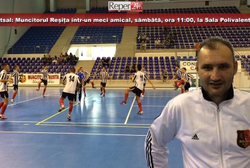 Futsal: Muncitorul Reșița într-un meci amical, sâmbătă, ora 11:00, la Sala Polivalentă!