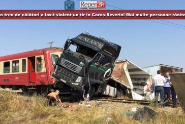 UPDATE: Un tren de călători a lovit violent un tir în Caraș-Severin! 10 persoane au ajuns la spital!
