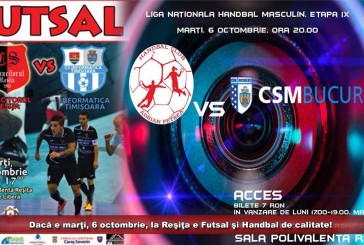 Dacă e marţi, 6 octombrie, la Reşiţa e Futsal şi Handbal de calitate!