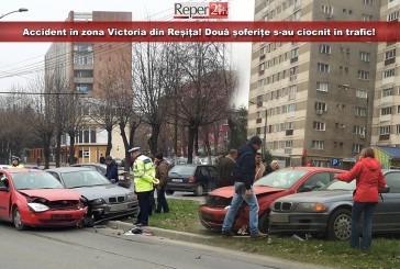 Accident în zona Victoria din Reșița! Două șoferițe s-au ciocnit în trafic!