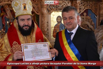 Episcopul Lucian a sfinţit pictura lăcaşului Parohiei de la Vama Marga