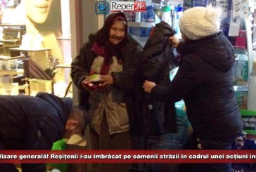 Mobilizare generală! Reșițenii i-au îmbrăcat pe oamenii străzii în cadrul unei acțiuni inedite!