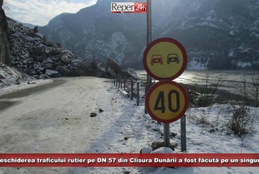 Se degajează drumul în Clisura Dunării! Pe DN57 se circulă pe un singur fir!