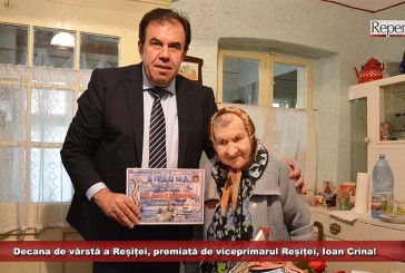 Decana de vârstă a Reșiței, premiată de viceprimarul Crina, la împlinirea a 103 ani de viață!