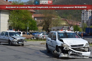 Accident în centrul Reșiței! Implicată, o mașină a companiei RCD&RDS!