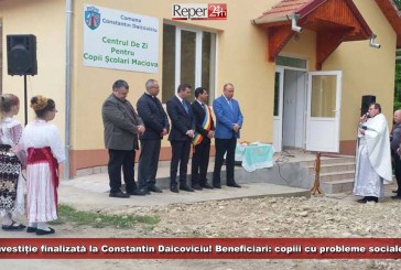 Investiție finalizată la Constantin Daicoviciu! Beneficiari: copiii cu probleme sociale din comună!