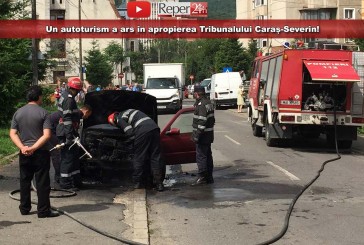 Un autoturism a ars în apropierea Tribunalului Caraș-Severin!