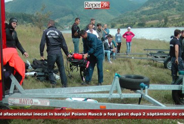 Trupul afaceristului înecat în barajul Poiana Ruscă a fost găsit după 2 săptămâni de căutări!