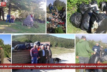 Sute de silvicultori cărășeni, implicați în colectarea de deșeuri din arealele naturale!