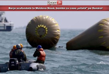 Barja scufundată la Moldova Nouă, bombă cu ceas „uitată” pe Dunăre! „Situația este ÎNCĂ sub control”