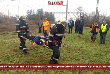 ALERTĂ feroviară la Caransebeș! Două vagoane pline cu motorină și clor au deraiat