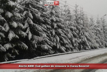 Alertă ANM: Cod galben de ninsoare în Caraș-Severin! Vezi de când intră în vigoare!
