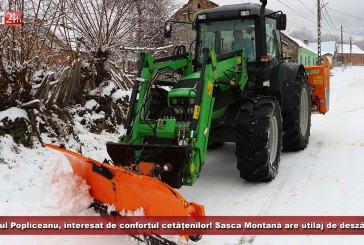 Primarul Popliceanu, interesat de confortul cetățenilor! Sasca Montană are utilaj de deszăpezire!