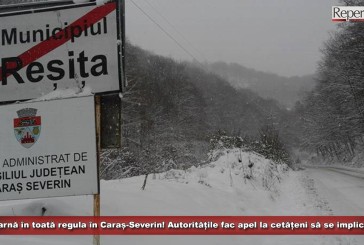 Iarnă în toată regula în Caraș-Severin! Autoritățile fac apel la cetățeni să se alăture eforturilor de deszăpezire!