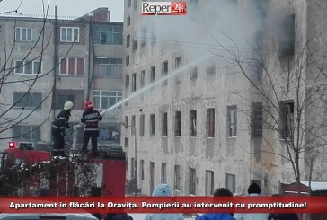 Apartament în flăcări la Oravița. Pompierii au intervenit cu promptitudine!