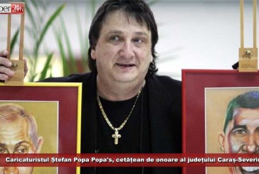 Ștefan Popa Popa’s, cel mai rapid caricaturist din lume, cetățean de onoare al județului Caraș-Severin!