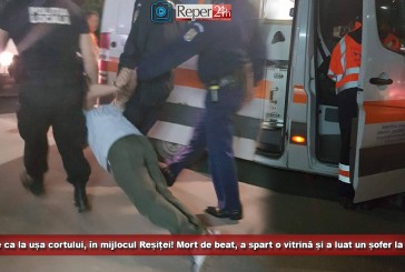 Bătaie ca la ușa cortului, în mijlocul Reșiței! Mort de beat, a spart o vitrină și a luat un șofer la pumni