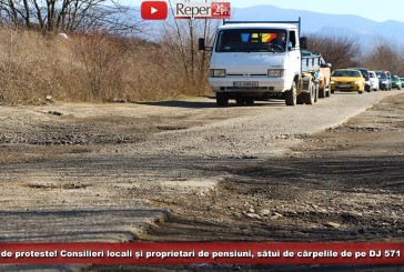 17 km de proteste! Consilieri locali și proprietari de pensiuni, sătui de cârpelile de pe DJ 571