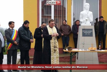 Bustul lui Ministeru, făcut cadou romilor din Maciova