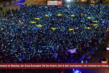 Sărbătoare la Reșița, de Ziua Europei! 36 de tineri, din 6 țări europene, vor realiza un steag uman