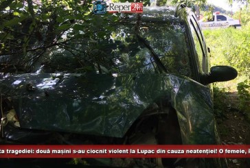 La limita tragediei: două mașini s-au ciocnit violent la Lupac din cauza neatenției! O femeie, în spital