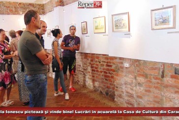 Manuela Ionescu pictează şi vinde bine! Lucrări în acuarelă la Casa de Cultură din Caransebeș