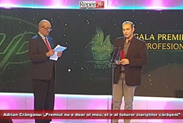 Adrian Crânganu: „Premiul nu e doar al meu, el e al tuturor ziariştilor cărăşeni”