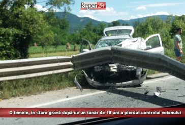 ACCIDENT la Teregova! O femeie, în stare gravă după ce un tănâr de 19 ani a pierdut controlul volanului