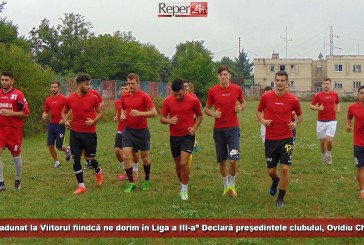„Ne-am adunat la Viitorul fiindcă ne dorim în Liga a III-a”, declară preşedintele clubului, Ovidiu Chimigeriu