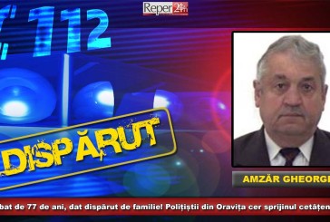 Bărbat de 77 de ani, dat dispărut de familie! Polițiștii din Oravița cer sprijinul cetățenilor!