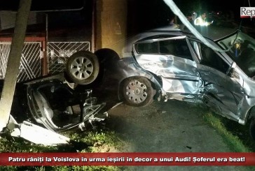 Patru răniți la Voislova în urma ieșirii în decor a unui Audi! Șoferul era beat!