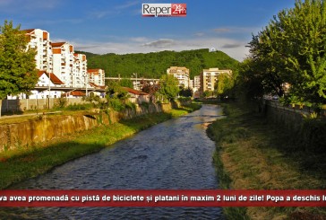 Reșița va avea promenadă cu pistă de biciclete și platani în maxim 2 luni de zile! Popa a deschis lucrările