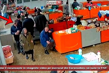 Cine îl recunoaște în imaginile video pe escrocul din Caransebeș, să sune la 112!