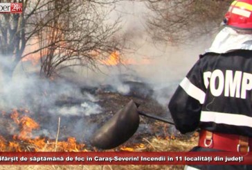 Sfârșit de săptămână de foc în Caraș-Severin! Incendii în 11 localități din județ!