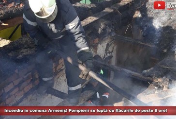 UPDATE: Incendiu în comuna Armeniș! Pompierii se luptă cu flăcările de peste 8 ore!
