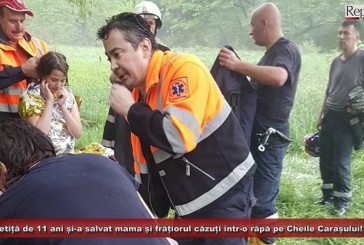 O fetiță de 11 ani și-a salvat mama și frățiorul căzuți într-o râpă pe Cheile Carașului!