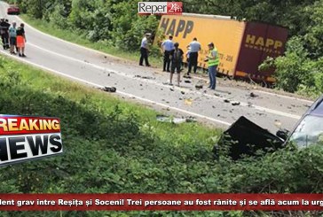 Accident grav între Reșița și Soceni! Trei persoane au fost rănite și se află acum la urgențe!