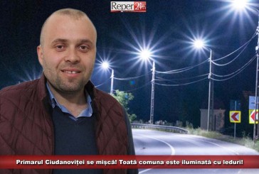 Primarul Ciudanoviței se mișcă! Toată comuna este iluminată cu leduri!