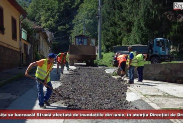 La Reșița se lucrează! Stradă grav afectată de inundațiile de acum o lună, în atenția Direcției de Drumuri!