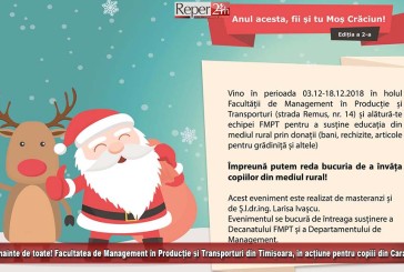 Caritate, înainte de toate! Facultatea de Management în Producție și Transporturi din Timișoara, în acțiune pentru copiii din Caraș-Severin!