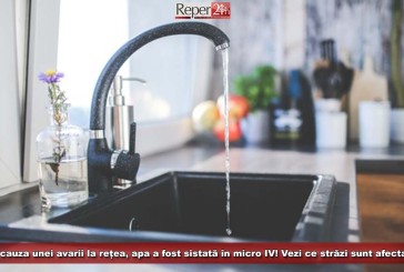 Din cauza unei avarii la rețea, apa a fost sistată în Micro IV! Vezi ce străzi sunt afectate!